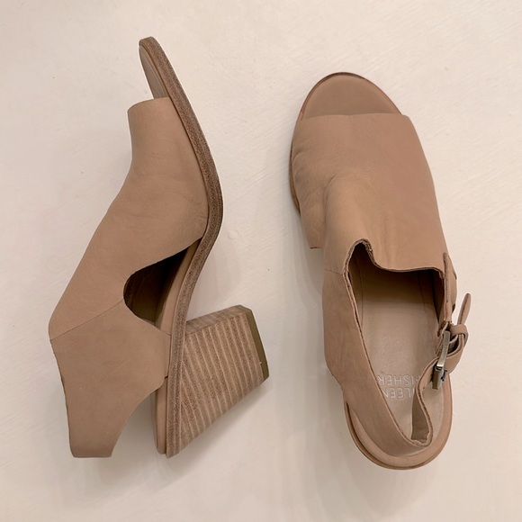 Eileen Fisher Women’s Leather Open Toe Boho Pump Sandal | Size 8